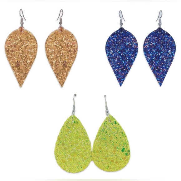 NEW Sparkle Glitter Dangle Earrings - Multiple Colors Available! - Picture 1 of 4